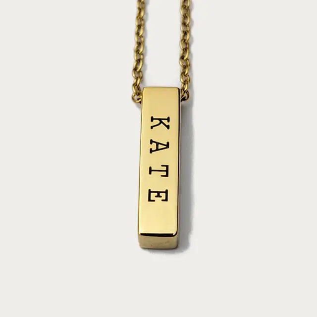 Short Block Bar Necklace [2cm]