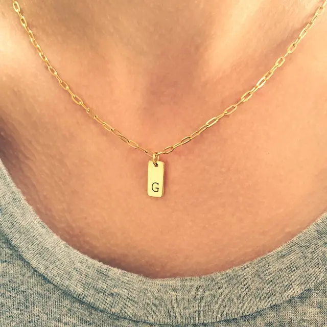 Initial Necklace mini tag