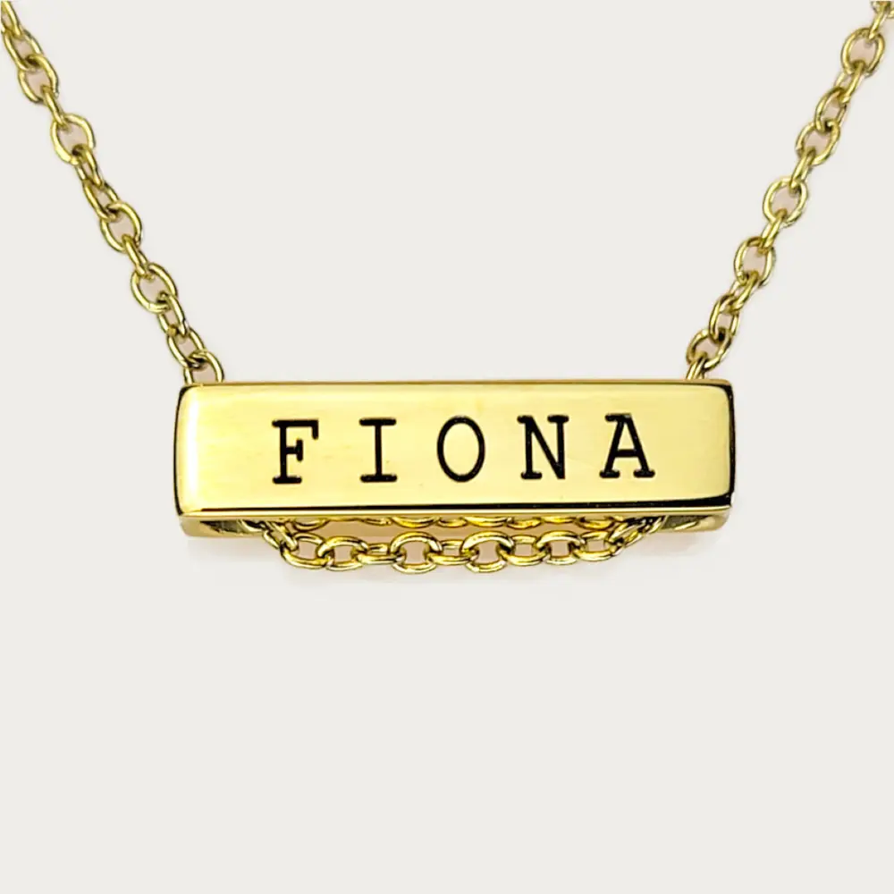Short Block Bar Necklace [2cm Horizontal] – photo 2
