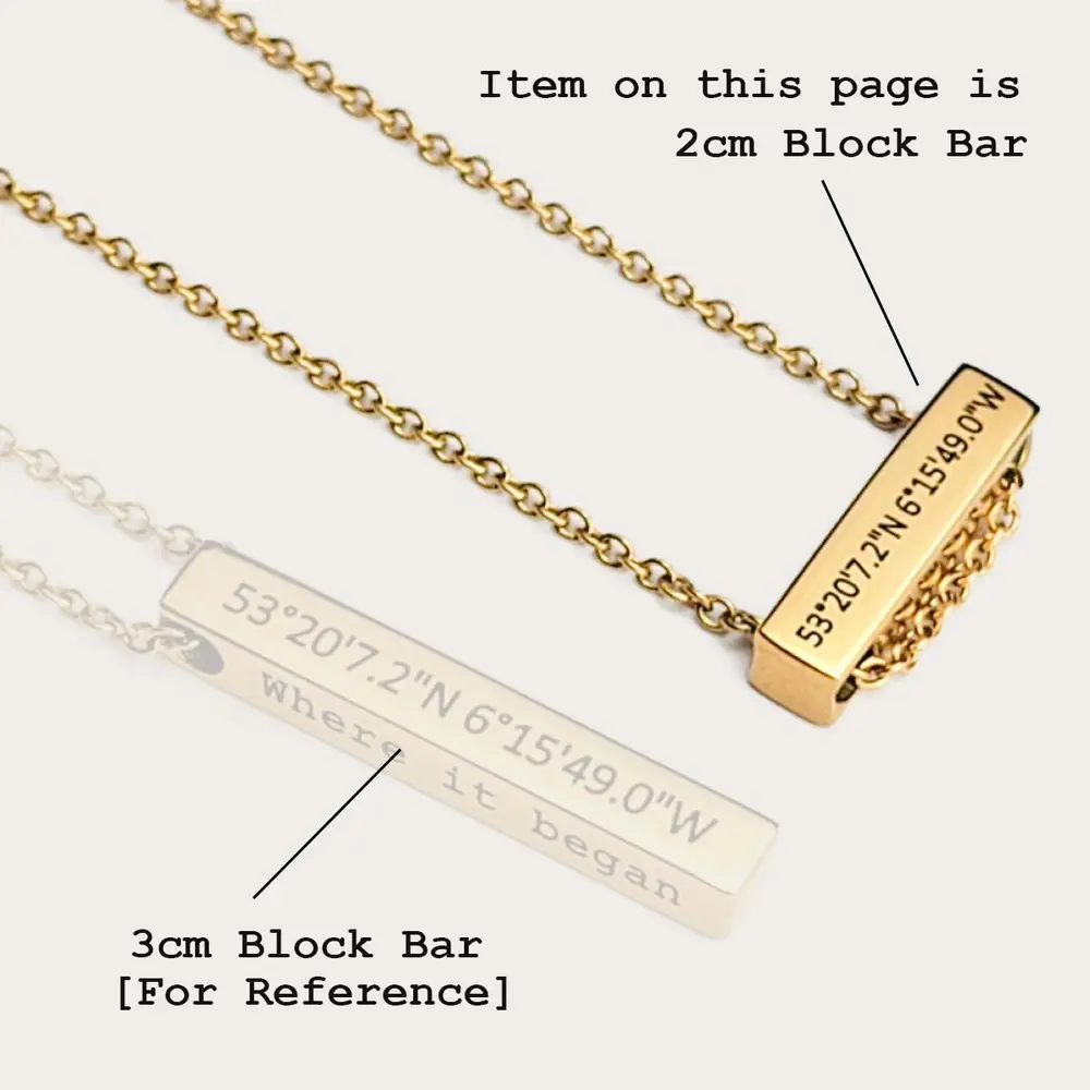 Short Block Bar Necklace [2cm Horizontal] – photo 6