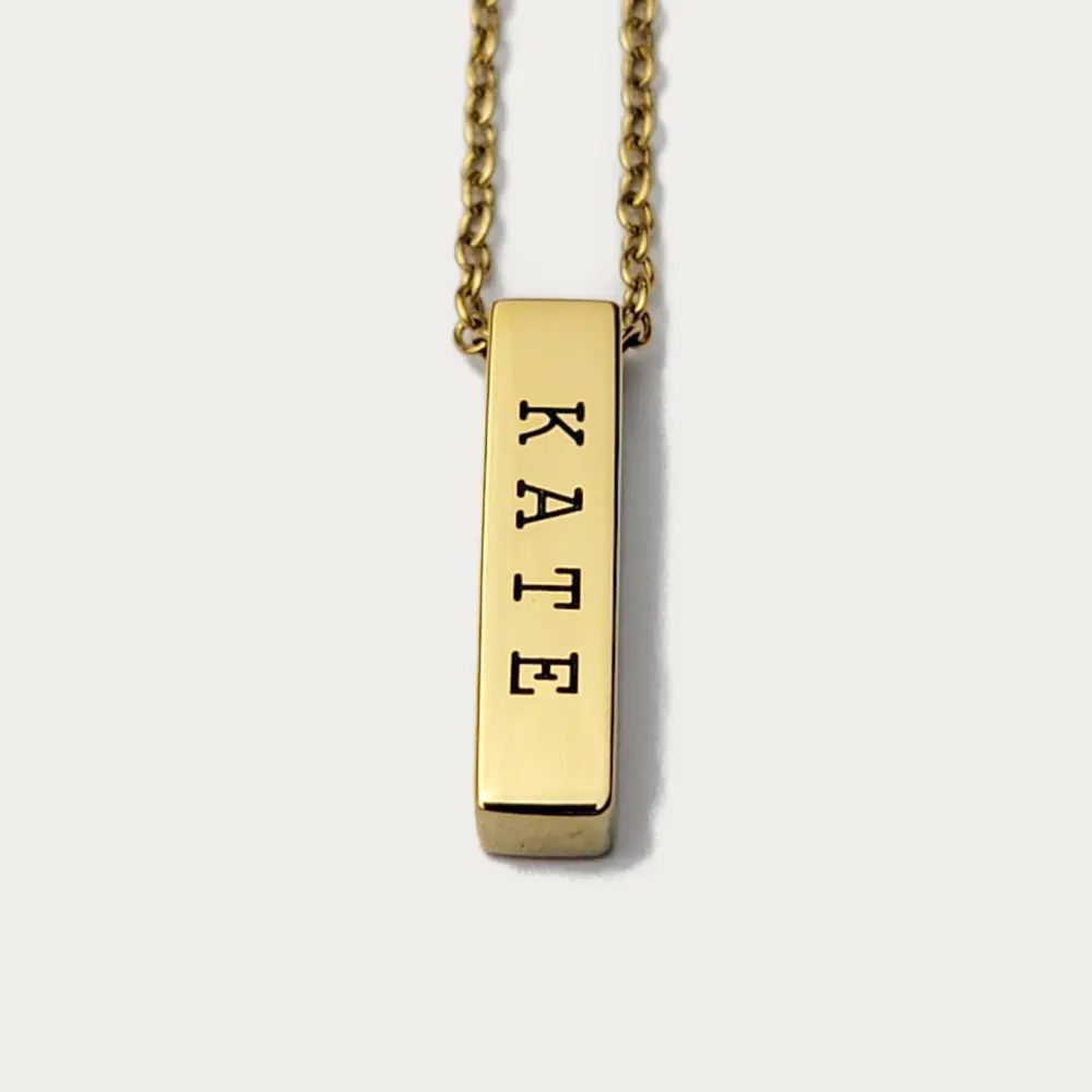 Short Block Bar Necklace [2cm]