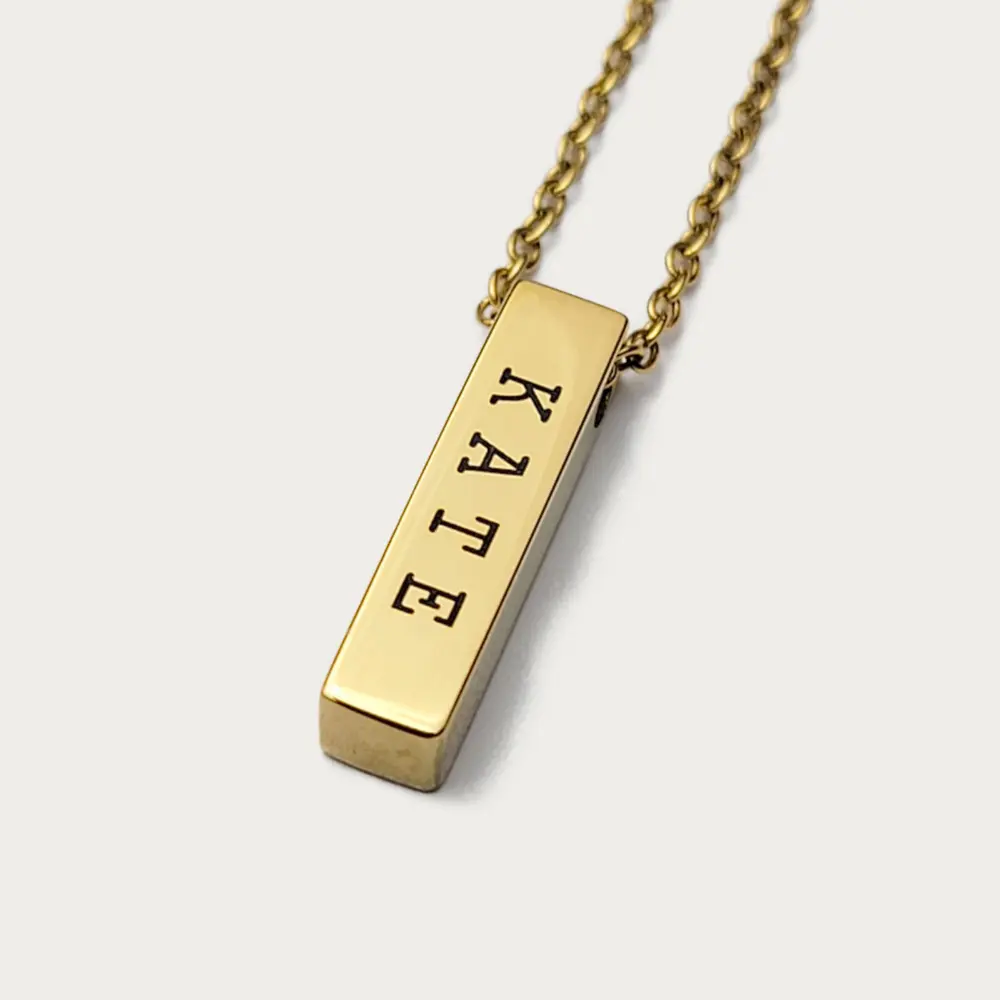Short Block Bar Necklace [2cm] – photo 2